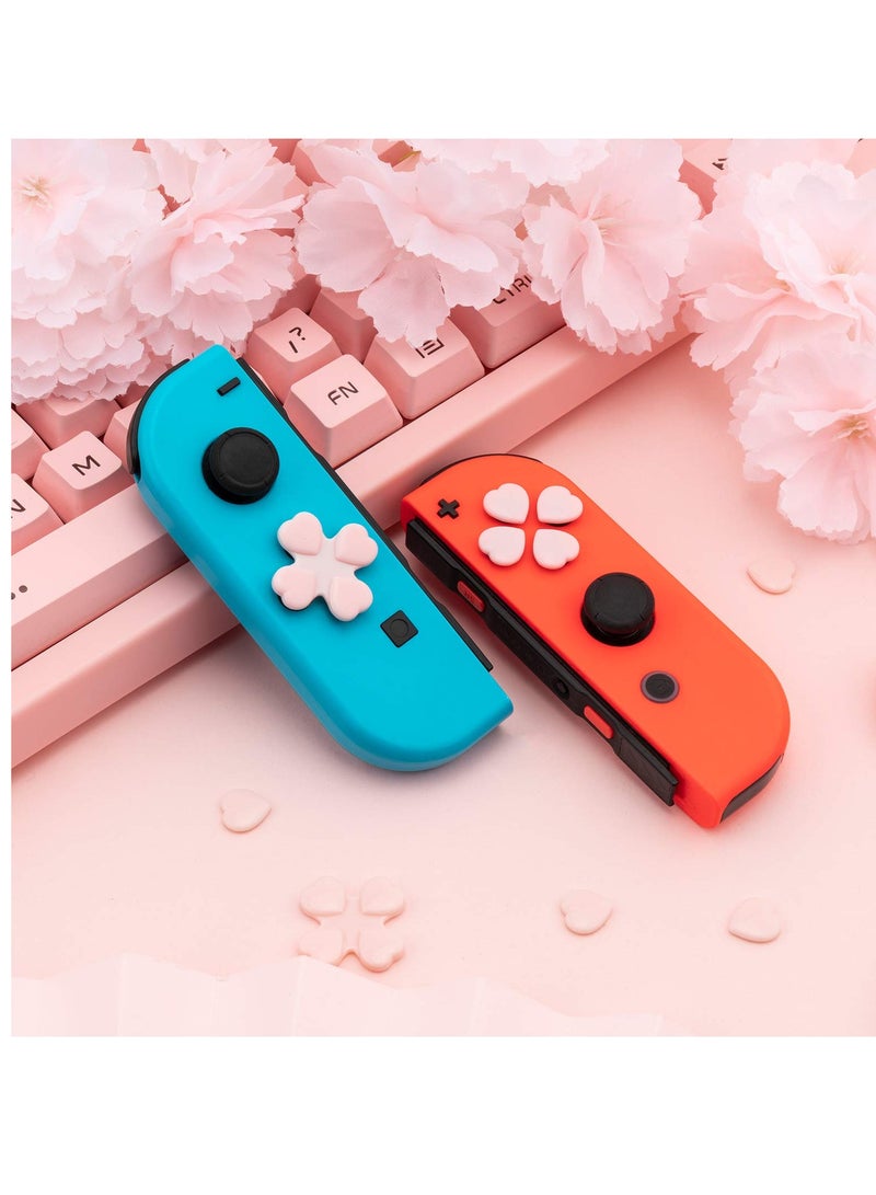 KASTWAVE 4PCS Thumb Grips Joystick Grip Button Caps,  Heart Button Caps Joystick Cover Compatible with Nintendo Switch/OLED- Pink & Blue - Image 5