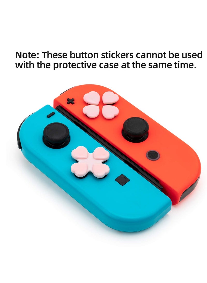 KASTWAVE 4PCS Thumb Grips Joystick Grip Button Caps,  Heart Button Caps Joystick Cover Compatible with Nintendo Switch/OLED- Pink & Blue - Image 3