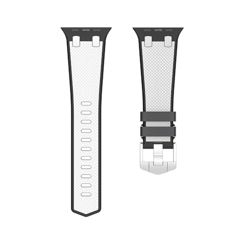 Printme Sports Silicone Dual Toned Band Compatible with Apple Watch 49 mm, 45 mm, 44 mm, 42 mm, Adjustable Strap for iWatch Series Ultra, Ultra 2, SE, SE 2, Series 3,4,5,6,7,8 (White) - Image 4