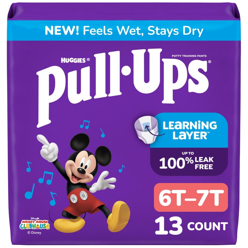 Pull-Ups Boys' Potty Training Pants, Size 6T-7T Training Underwear (55-75 lbs), 13 Count - Image 1