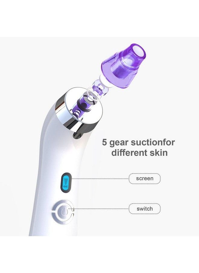 POPPYO - Blackhead Remover Poppyo Blackhead Vacuum Electric Facial Vacuum Cleaner Pore Vacuum Extractor Tool Comedo Removal Beauty Suction Device For Women(Purple) - Image 1