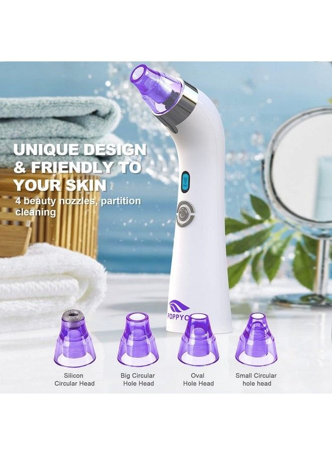 POPPYO - Blackhead Remover Poppyo Blackhead Vacuum Electric Facial Vacuum Cleaner Pore Vacuum Extractor Tool Comedo Removal Beauty Suction Device For Women(Purple) - Image 1