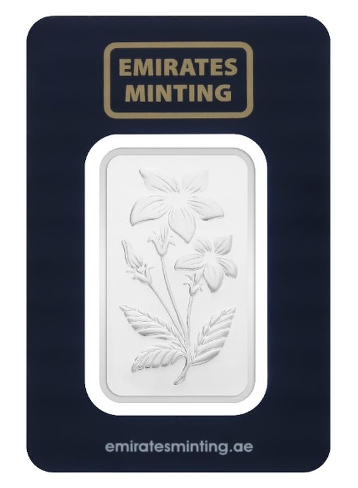 Emirates Minting 50 Grams Flower Silver Bar 999.0 Purity - Image 1