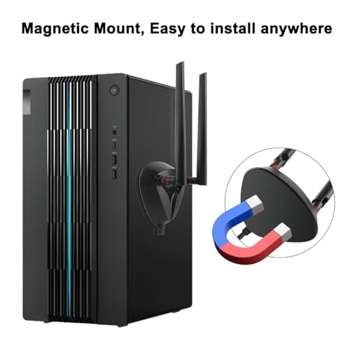 slinkdsco Long Range WiFi 6 6E Tri-Band Antenna 6GHz 5.8GHz 2.4GHz Magnetic Base Replacement Antenna for PC Desktop Computer Improve Bluetooth Range WiFi 6E Router Gaming Motherboard, Slinkdsco - Image 2
