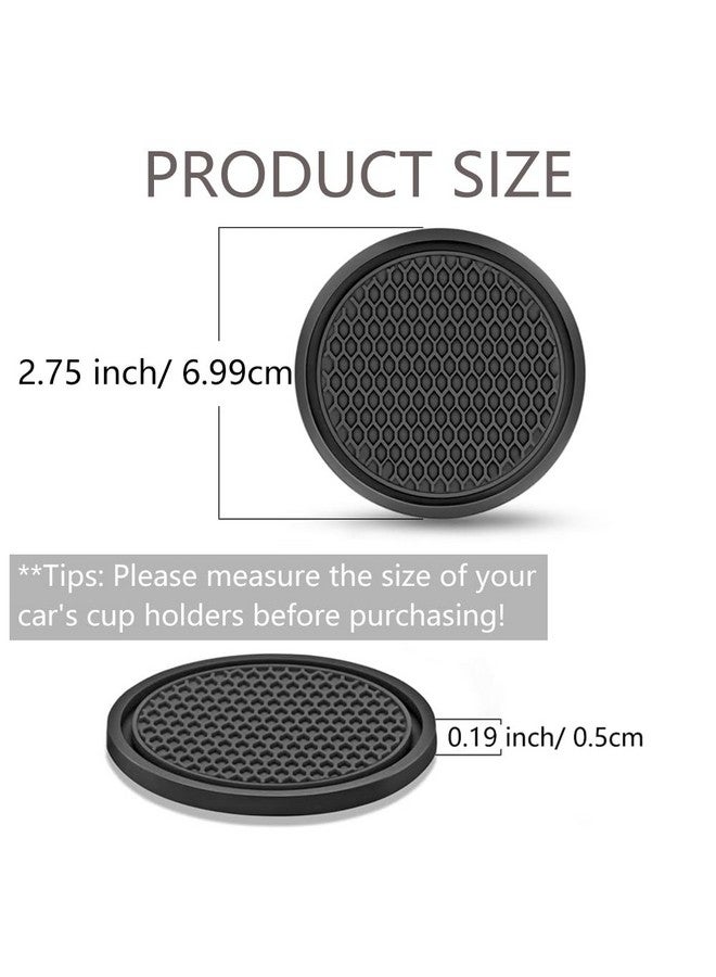 Hodaqe Car Cup Holder Coaster, 4pcs Universal Embedded Non-Slip Car Coasters, 2.75 inch PVC Cup Holder Insert Coasters, Car Accessories for Men and Women (Black, Pack of 2) - Image 2