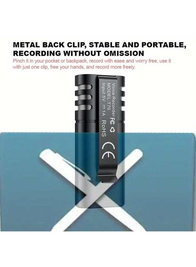 64GB Digital Voice Recorder Noise Canceling Voice Activated USB Portable Audio Recorder - Image 4