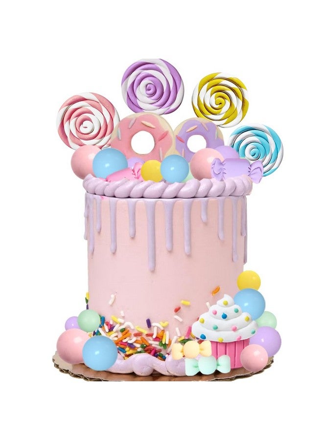 GmakCeder Candy Cake Topper Candyland Cake Topper with Lollipop Donut Ice Cream for Sweet Theme Cake - Image 3
