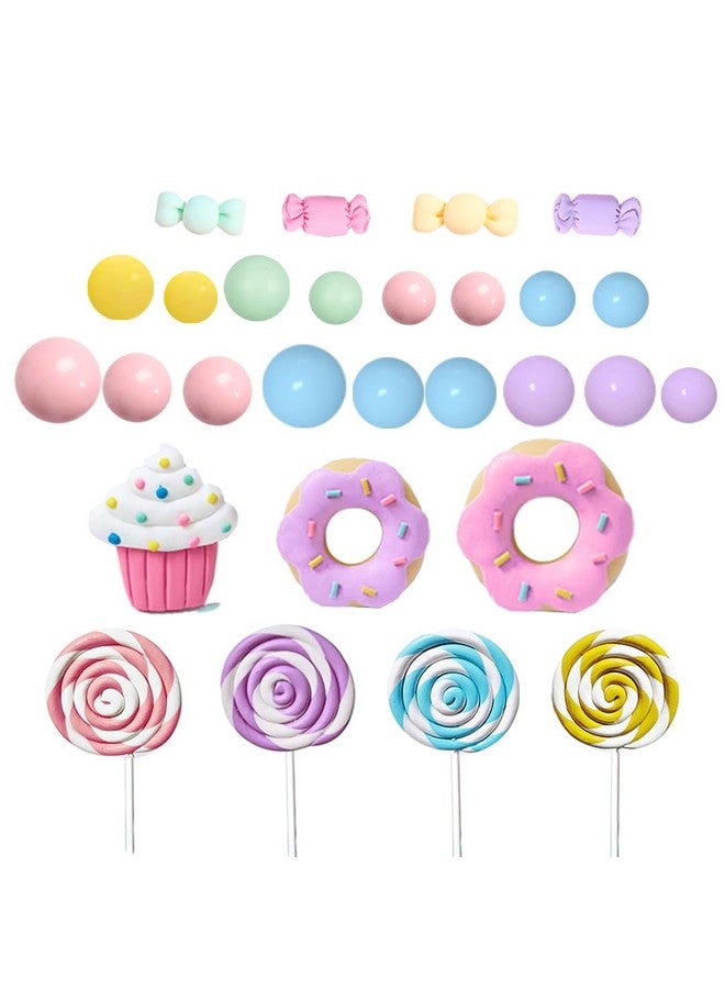 GmakCeder Candy Cake Topper Candyland Cake Topper with Lollipop Donut Ice Cream for Sweet Theme Cake - Image 2