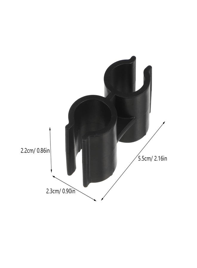 VOSAREA 4PCS Double Pipe Clamp Plastic Top Pole Clips Holder for Dustpan and Broom Connection Inner Tube Fastener for Boat and Home Use Pole Clamps Accessories - Image 2