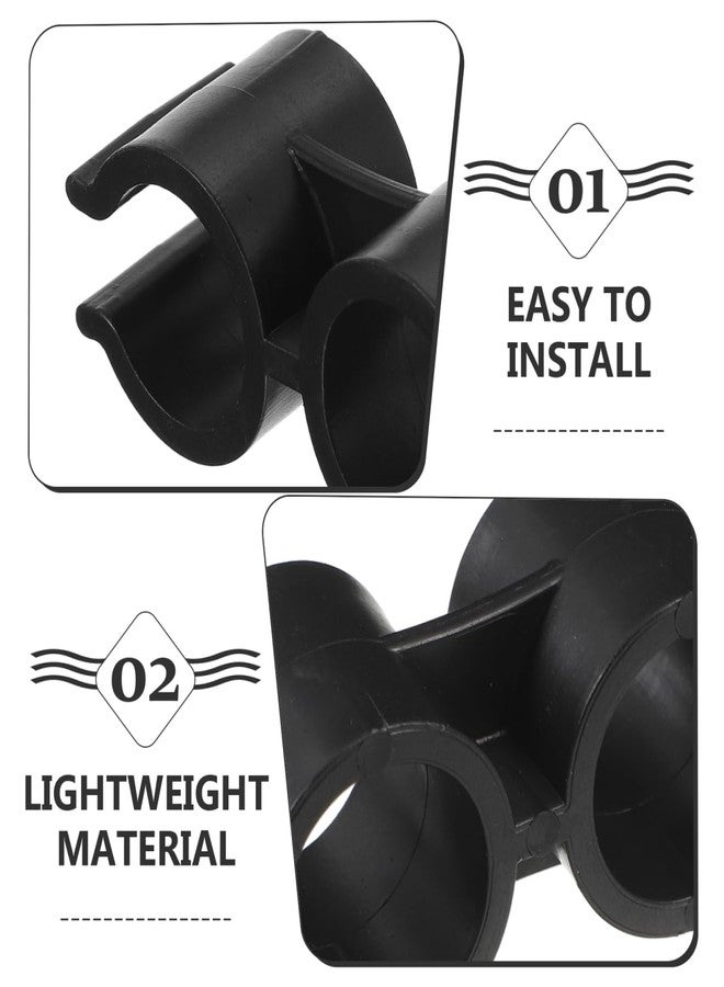 VOSAREA 4PCS Double Pipe Clamp Plastic Top Pole Clips Holder for Dustpan and Broom Connection Inner Tube Fastener for Boat and Home Use Pole Clamps Accessories - Image 4