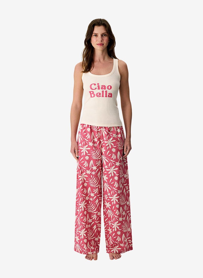 Penti Women's Rose Sleeveless Cotton Pyjama Set with Pants - Image 3