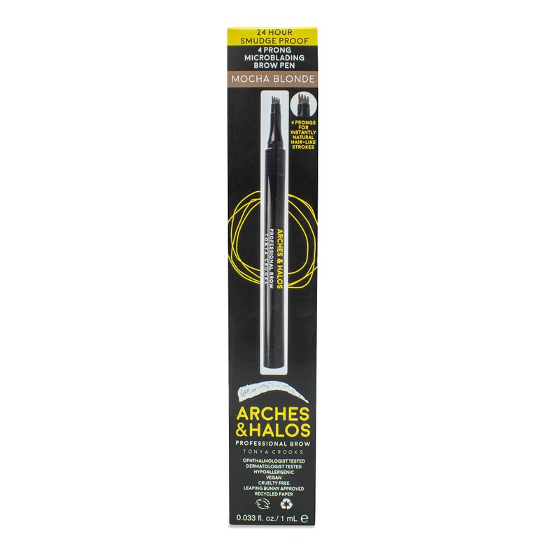 Arches & Halos Microblading Brow Shaping Pen - Fuller, More Defined Brow - Long-lasting, Smudge Resistant, Rich Color - Vegan and Cruelty Free Makeup - Mocha Blonde - 0.8 ml - Image 2