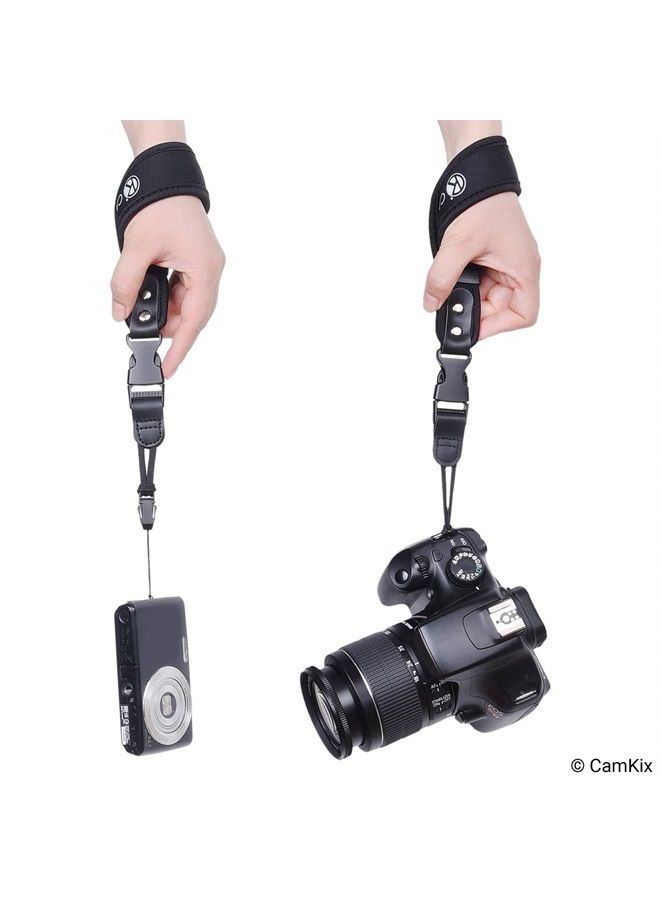 CamKix Wrist Straps for DSLR and Compact Cameras - 2 Pack - Extra Strong and Durable - Comfortable Neoprene Bracelet - Adjustable Fit - Quick Release Clip - Extra Tethers and Cleaning Cloth Included  - Image 3