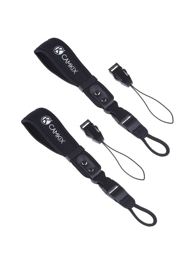 CamKix Wrist Straps for DSLR and Compact Cameras - 2 Pack - Extra Strong and Durable - Comfortable Neoprene Bracelet - Adjustable Fit - Quick Release Clip - Extra Tethers and Cleaning Cloth Included  - Image 1