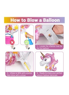 Unicorn Birthday Decorations for Girls, 10pcs Unicorn Balloons Set