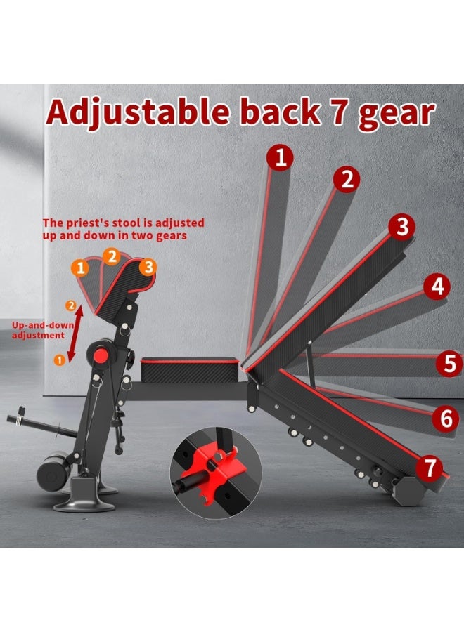 SportQ Multi-Use Exercise Bench – Adjustable Screw (Level/Incline/Straight) with Resistance Ropes and Biceps Exercise – Durable Iron Construction with High Density Padded Brushes for Home Gym - Image 4