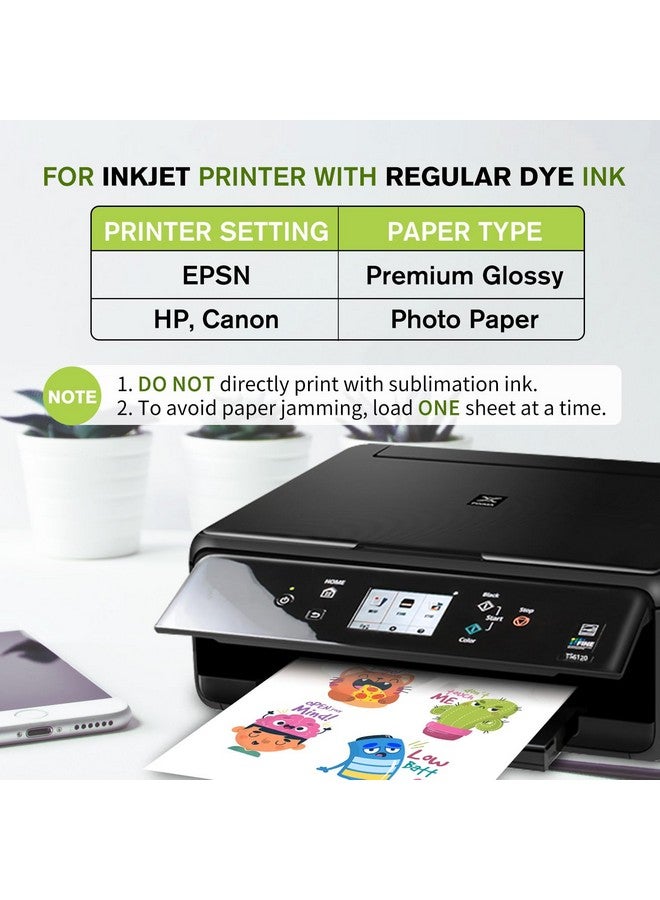 A-SUB 25 Sheets Vinyl Sticker Paper For Inkjet Printer Glossy Printable Vinyl 8.5X11 Inch Waterproof Sticker Paper For Diy Any Decal You Like - Image 4
