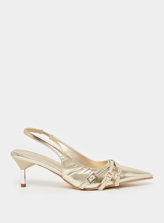 ستايلي حذاء بامب بمقدمة مدببة وسير خلفي - Image 2