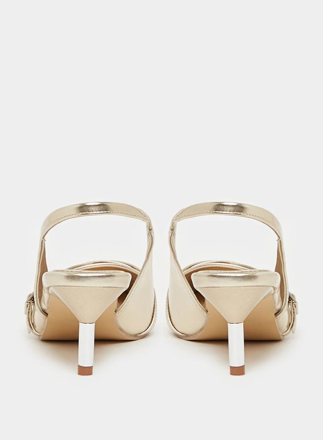 ستايلي حذاء بامب بمقدمة مدببة وسير خلفي - Image 5