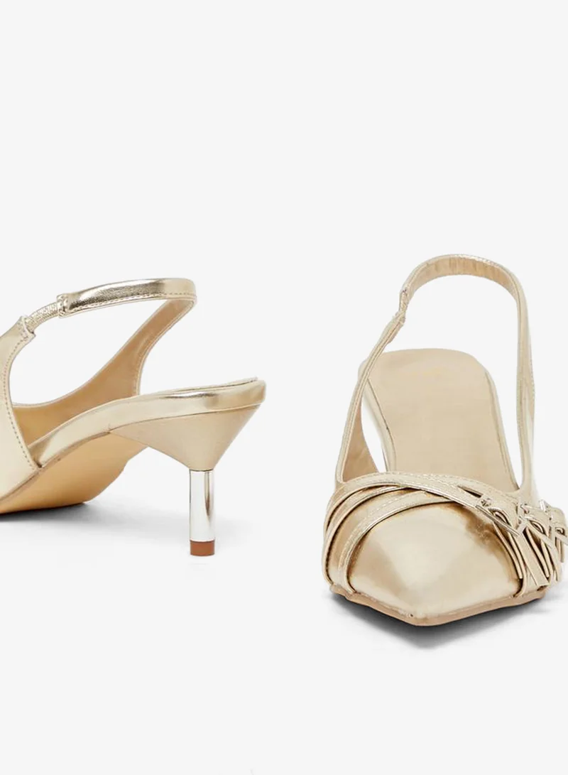 Styli Buckle Detail Slingback Pointed Toe Pumps