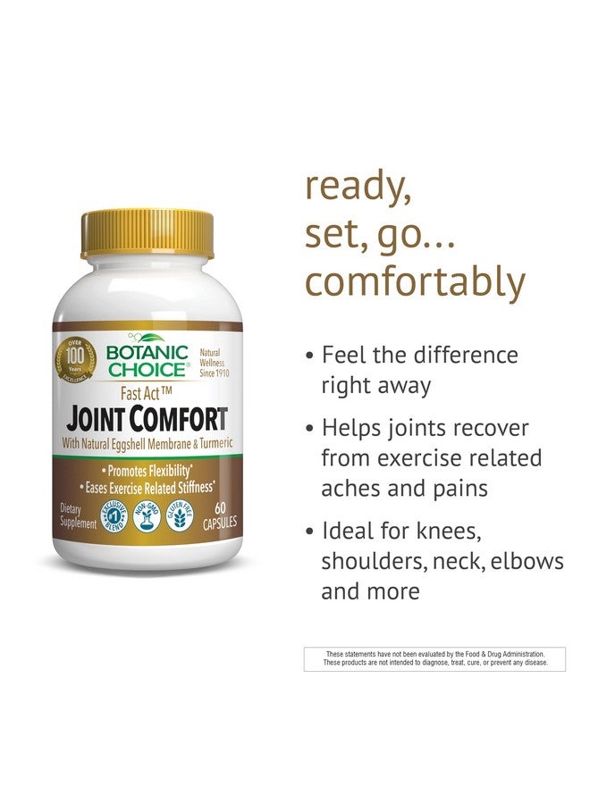 Botanic Choice اختيار نباتي راحة المفاصل السريعة مع غشاء البيض الطبيعي NEM، الكركم الكركمين، البيوبرين، وقشرة الصفصاف البيضاء، يدعم صحة المفاصل، 60 كبسولة 500 ملغ - Image 3