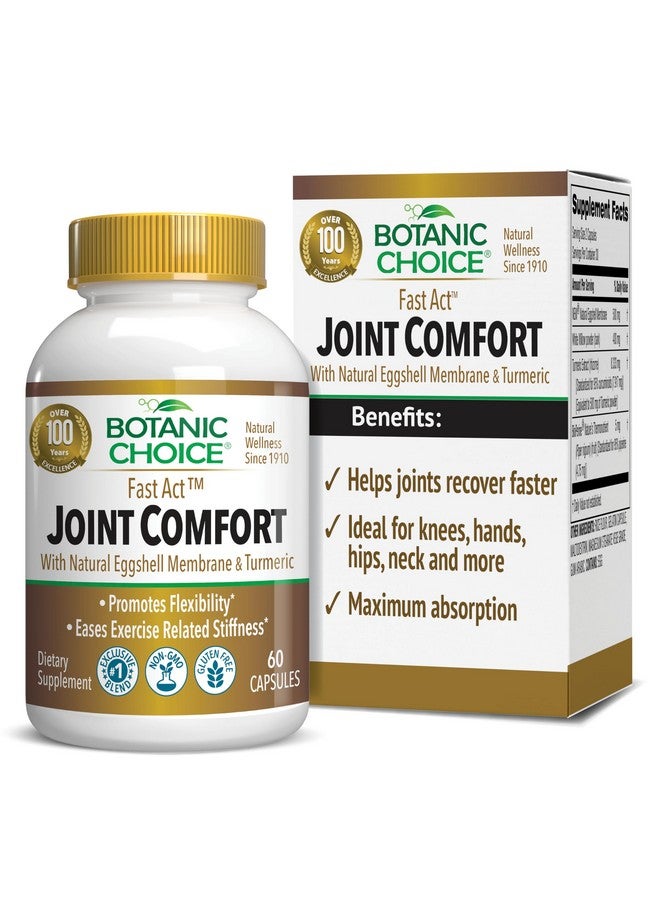 Botanic Choice اختيار نباتي راحة المفاصل السريعة مع غشاء البيض الطبيعي NEM، الكركم الكركمين، البيوبرين، وقشرة الصفصاف البيضاء، يدعم صحة المفاصل، 60 كبسولة 500 ملغ - Image 1