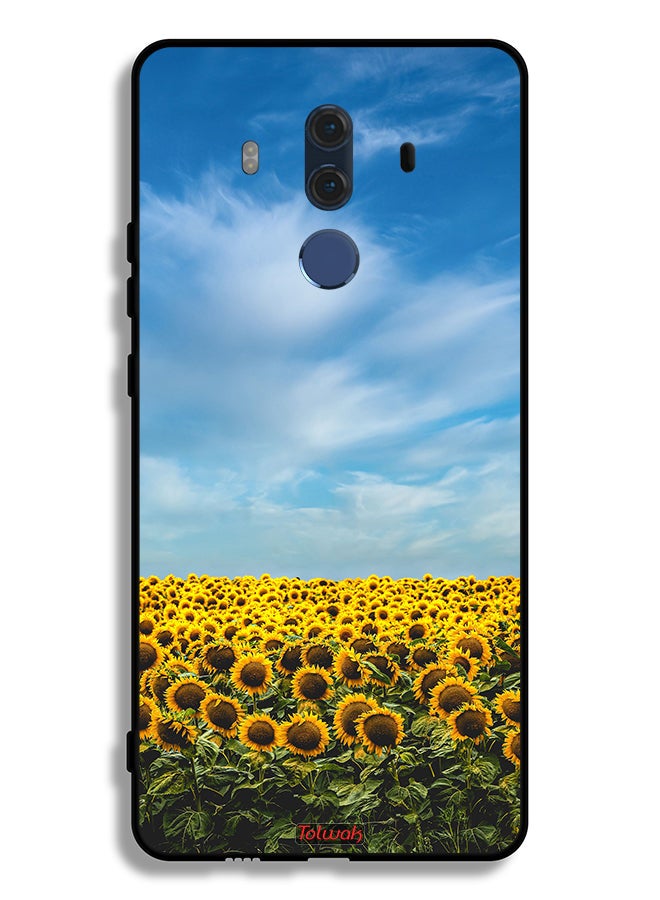 Tolwak غطاء واقي لهواوي ميت 10 برو مزين بزهور الشمس تحت السماء - Image 1