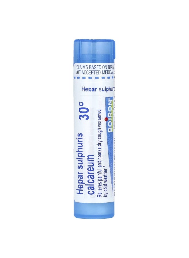 Boiron Boiron, Hepar Sulphuris Calcareum, 30C, Dry Cough Relief, Approx. 80 Pellets  - Image 1