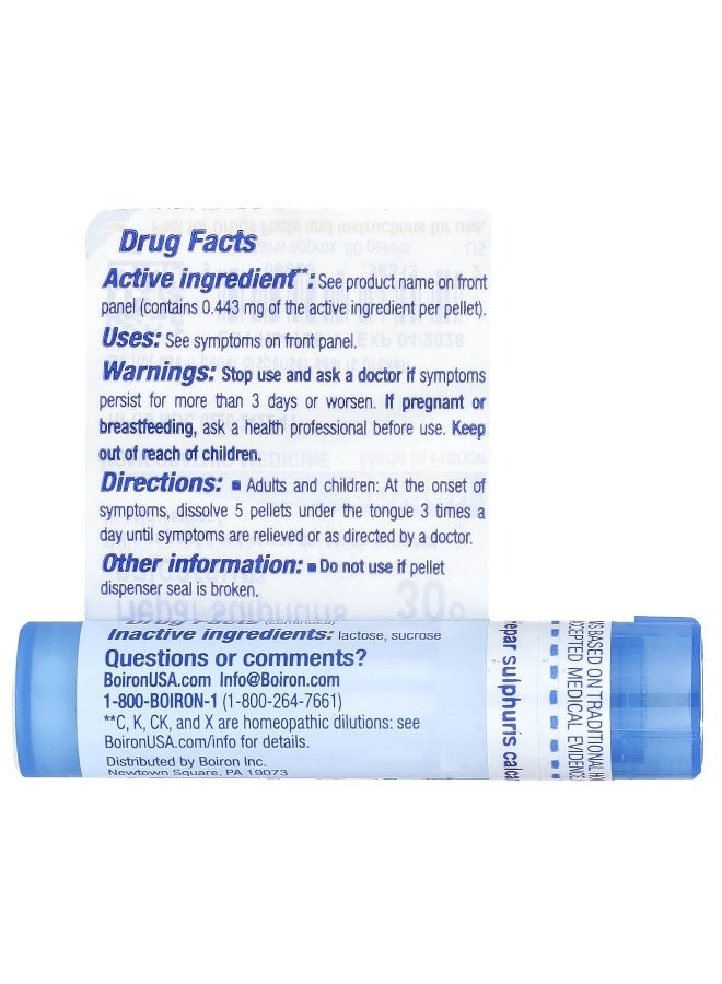Boiron Boiron, Hepar Sulphuris Calcareum, 30C, Dry Cough Relief, Approx. 80 Pellets  - Image 2