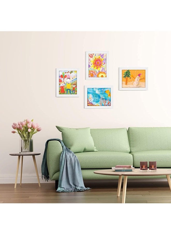 Muyixin - 2 Pcs Kids Art Frame Front A4 Flip Photo Picture Frames Opening Frames Artwork Display Storage Frames For Children Drawing Crafting Children Art Projects For Children Drawing Crafting Schoolwork (Whi - Image 1