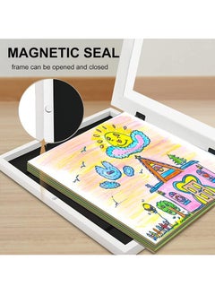 Muyixin 2 Pcs Kids Art Frame Front A4 Flip Photo Picture Frames Opening Frames Artwork Display Storage Frames For Children Drawing Crafting Children Art Projects For Children Drawing Crafting Schoolwork (Whi  - Image 5