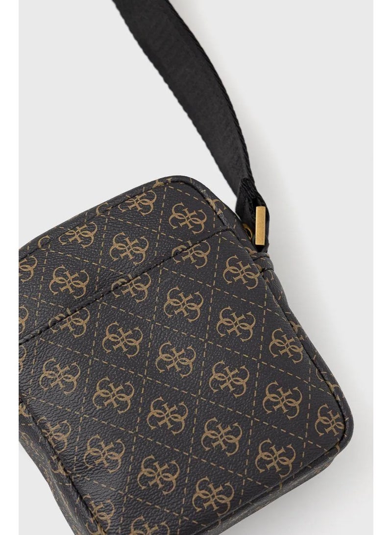 GUESS حقيبة كروس بودي مزودة بتصميم مونوغرام مبطن للرجال من غس GU24142 لون قهوة - Image 3
