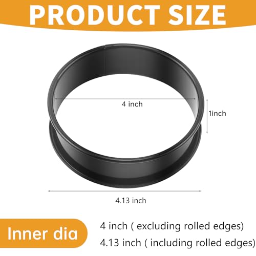 RICHSC-PAN Crumpet Rings, 10PCS Non-Stick English Muffin Rings 4 Inch For Baking, Stainless Steel Double Roll Upgrade Design, More Convenient to Take the Food of The Bakery Ring Mold. - Image 2