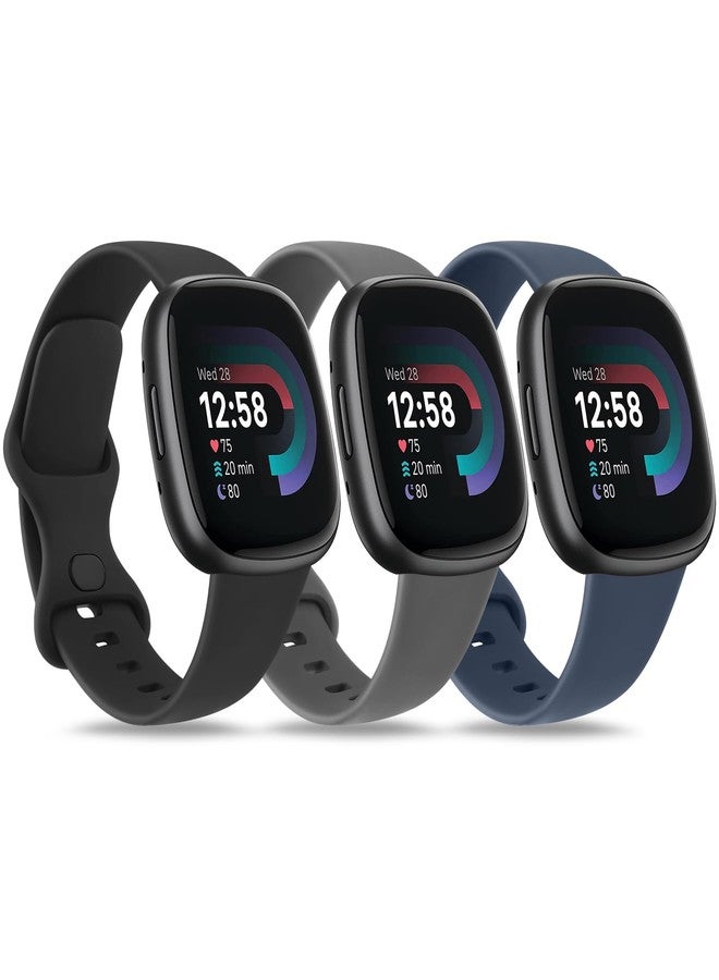 اي كي مجموعة من 3 أساور رياضية متوافقة مع ساعات Fitbit Sense 2 / Sense / Fitbit Versa 4 / Versa 3، للرجال والنساء، أساور كلاسيكية ناعمة لساعات Fitbit Sense 2 / Sense / Versa 4 / Versa 3 الذكية - Image 1