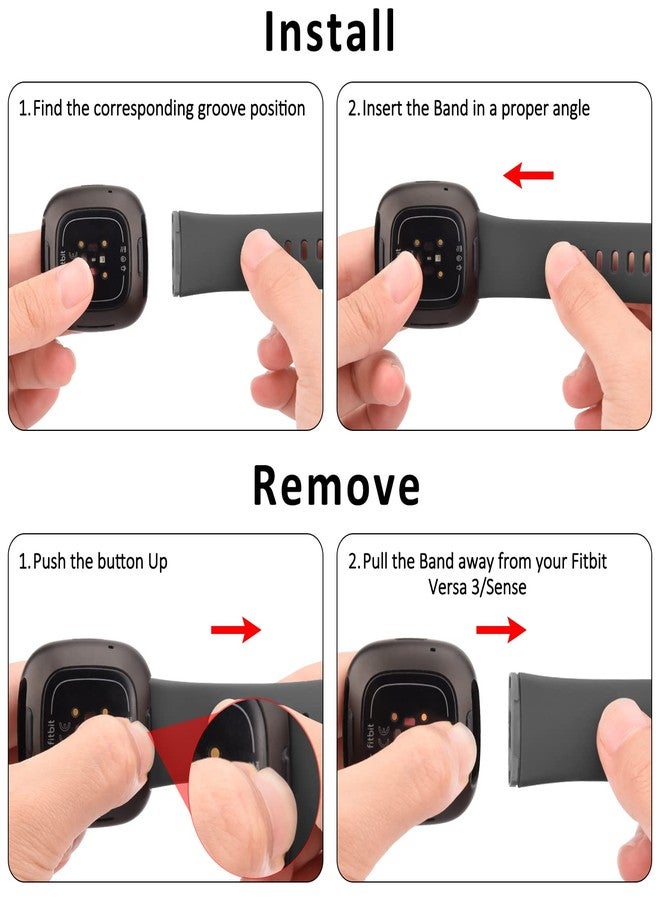 اي كي مجموعة من 3 أساور رياضية متوافقة مع ساعات Fitbit Sense 2 / Sense / Fitbit Versa 4 / Versa 3، للرجال والنساء، أساور كلاسيكية ناعمة لساعات Fitbit Sense 2 / Sense / Versa 4 / Versa 3 الذكية - Image 4