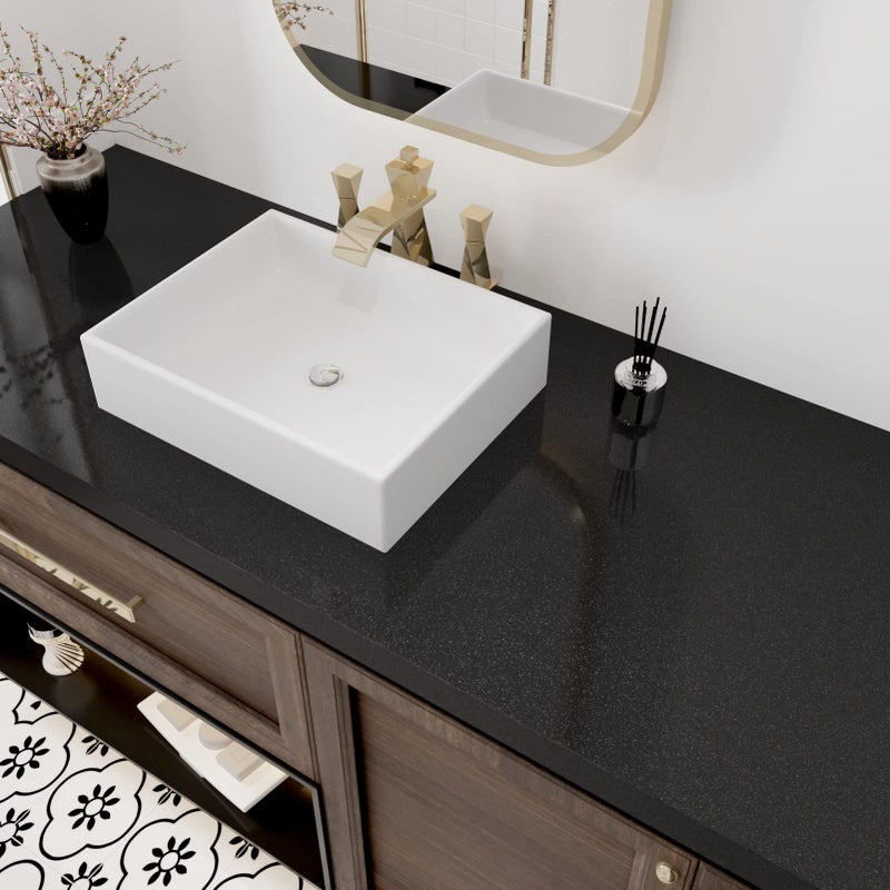 Wallercity Glossy Black Contact Paper Peel and Stick Shiny Glitters Countertop Contact Paper Self Adhesive Removable Wallpaper for Cabinets 15.8"x118" Waterproof Kitchen Table Tops Cover Vinyl Film - Image 2