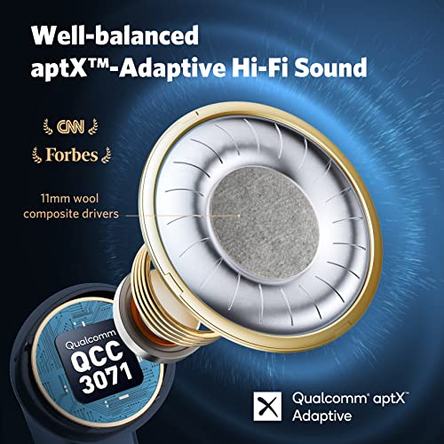 EarFun Air Pro 3 Noise Cancellation Earbuds ANC Wireless 2023 VGP Gold Award, Qualcomm aptX Adaptive Sound, 6 Mics CVC 8.0 ENC, Bluetooth 5.3, Multipoint Connection(Black) - Image 2