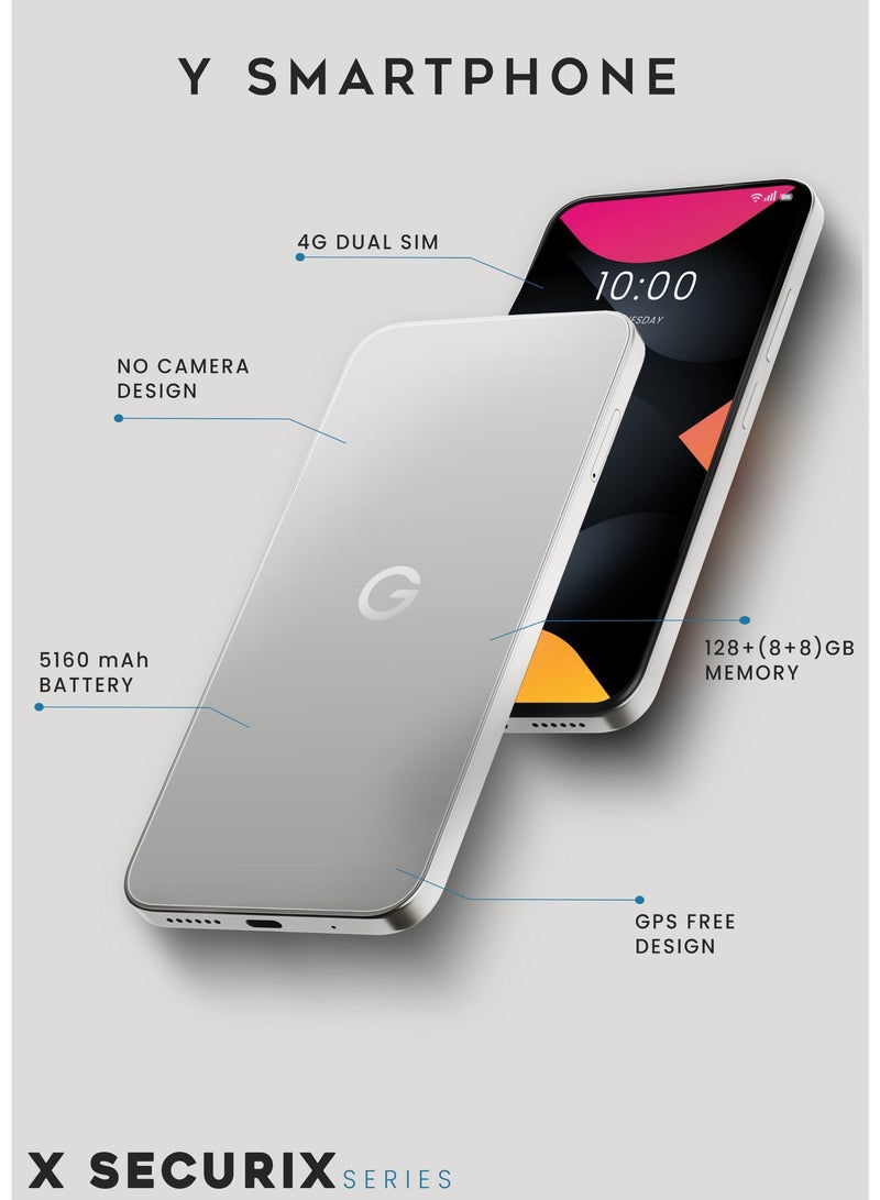 G-Tab Y No Camera No GPS Smartphone, 8GB RAM + 128GB ROM (Expandable 1TB), Android 16, 6.67" HD+ 120Hz Display, 5160mAh Battery, Wi-Fi 6, NFC, Fingerprint Sensor, Titanium Gold - Image 3