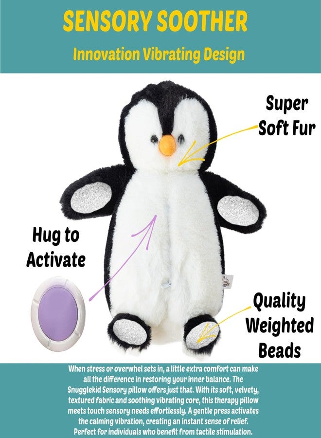 Snugglekid Penguin Sensory Weighted Vibrating Pillow, Pressure Activated for Kids Adults, 11x20, Pillow Animal, Calming Therapy for Focus and Balance, Weighted Stuffed Animals, Weighted Plush, Sensory - Image 3