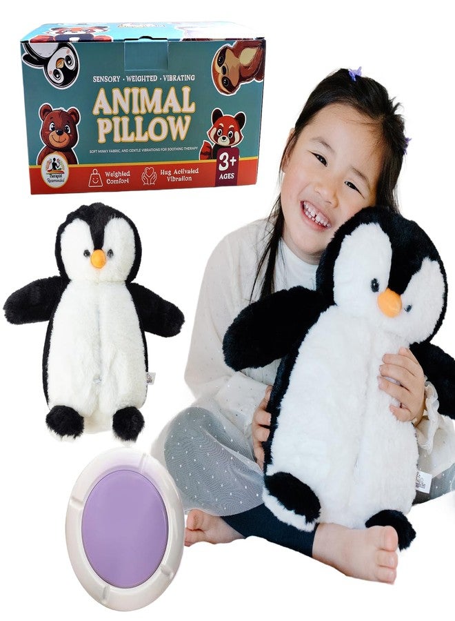 Snugglekid Penguin Sensory Weighted Vibrating Pillow, Pressure Activated for Kids Adults, 11x20, Pillow Animal, Calming Therapy for Focus and Balance, Weighted Stuffed Animals, Weighted Plush, Sensory - Image 1