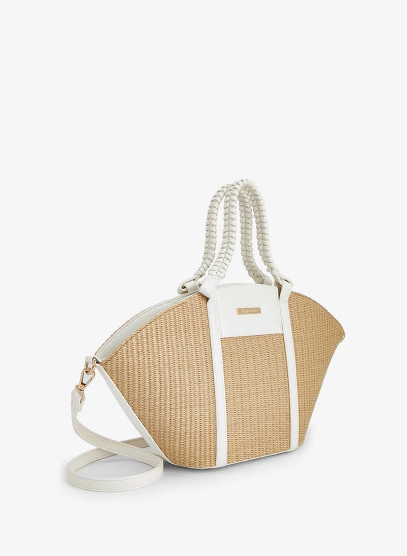 Peppermint Textured Tote Bag With Double Handle - Image 3