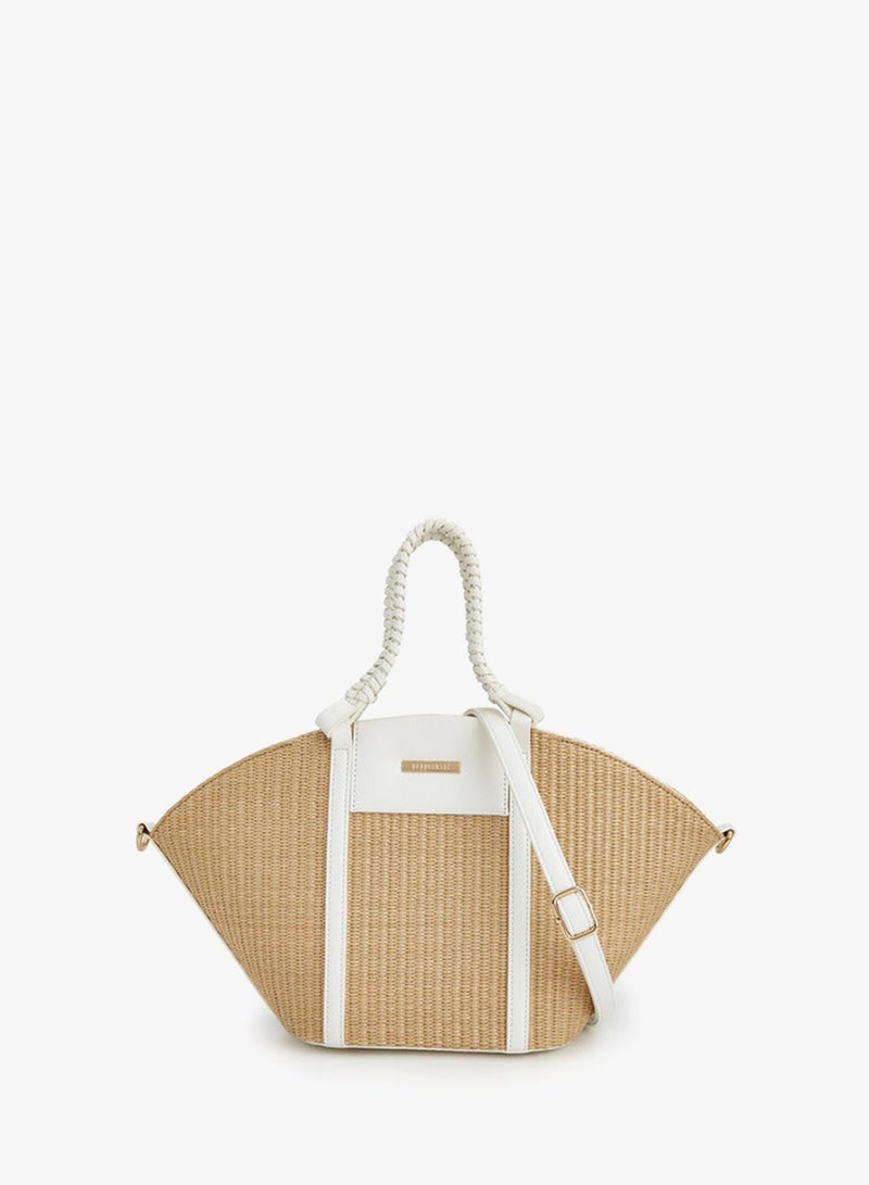 Peppermint Textured Tote Bag With Double Handle - Image 1