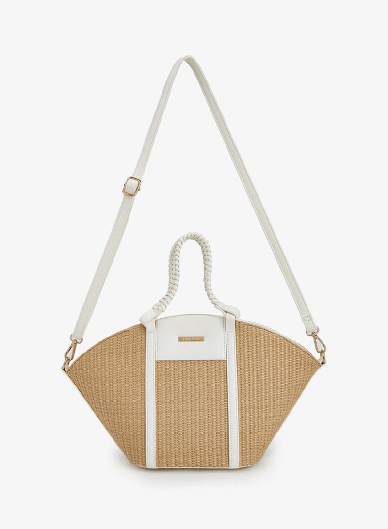 Peppermint Textured Tote Bag With Double Handle - Image 2