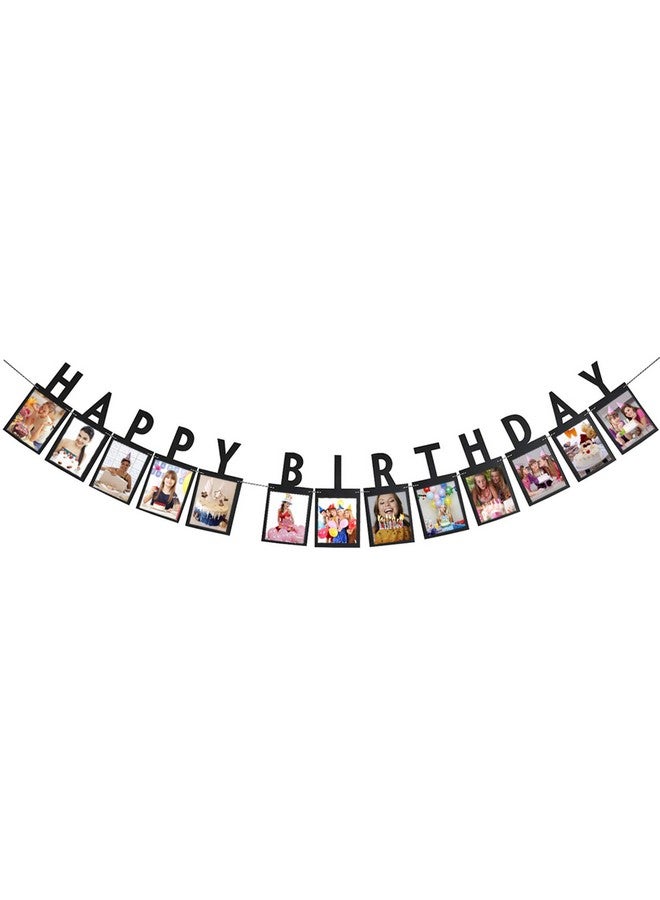 INNORU Happy Birthday Photo Banner Milestone Baby Shower Or Men And Women Birthday Banner Decor Birthday Party Photo Props - Image 2