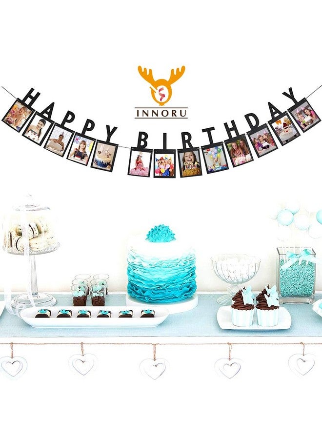 INNORU Happy Birthday Photo Banner Milestone Baby Shower Or Men And Women Birthday Banner Decor Birthday Party Photo Props - Image 3