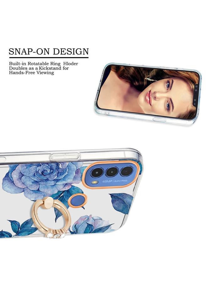اس-توب جراب لهاتف Motorola Moto E20 / E30 / E40 جراب هاتف TPU بحلقة زهور IMD - Image 3