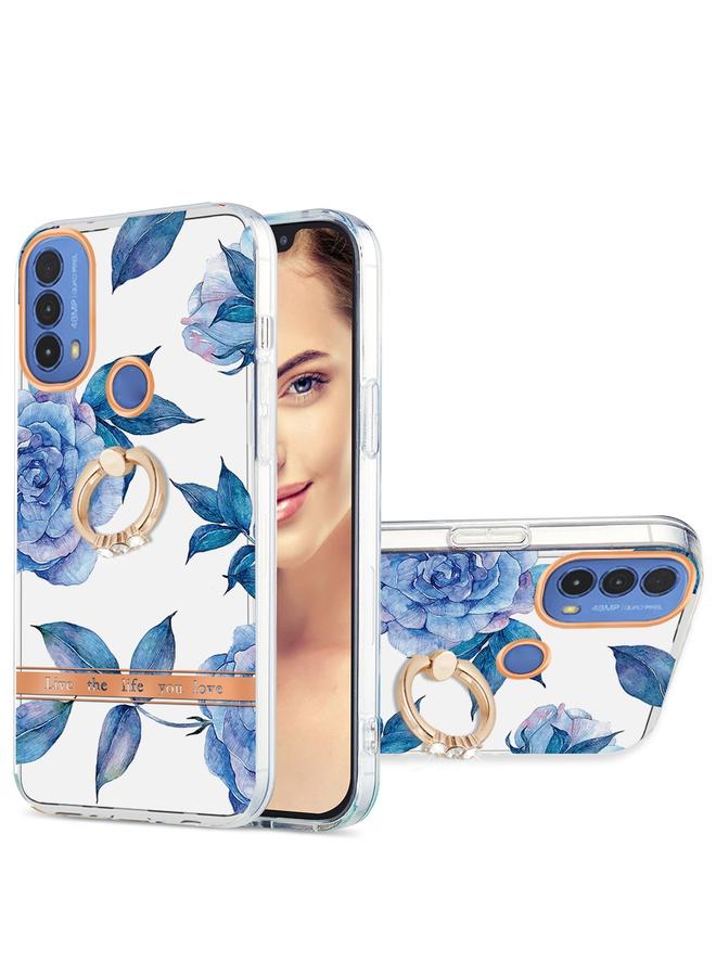 اس-توب جراب لهاتف Motorola Moto E20 / E30 / E40 جراب هاتف TPU بحلقة زهور IMD - Image 1