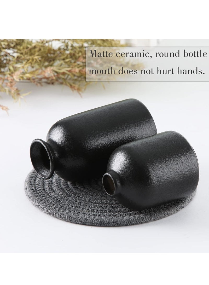 ميكسد 3 مجموعات من المزهريات السيراميك الأسود للزينة مع المزهريات الصغيرة ، والزخرفة المنزلية الحديثة ، المزهريات الديكور ، بامباس زهرية القش ، زهرية الزهور المجففة ، غرفة المعيشة ، رف الجدول ، ديكور مركز - Image 5