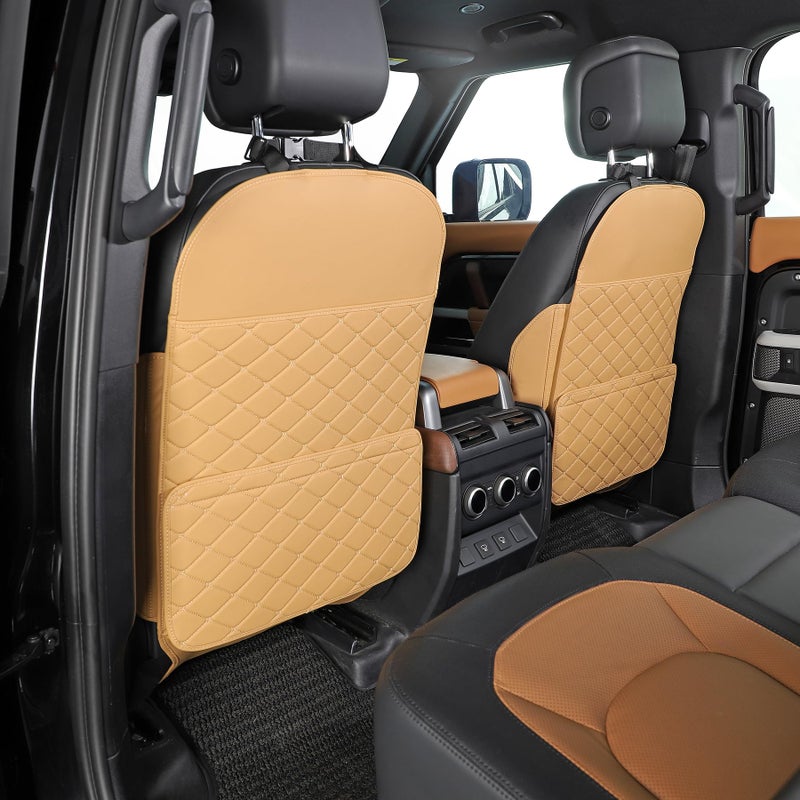 TAIKOO Seat Back Protector + Large Capacity Pocket Storage Organizer,Preventing the Impact of Children Stepping on the Seat Backrest (Orange) - Image 1