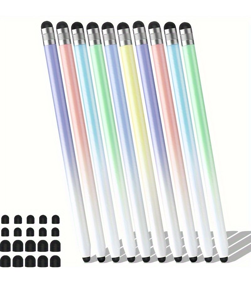 10 Pack Capacitive Stylus Pens for Touch Screens High Sensitivity and Precision Universal Compatible with Tablets and Smartphones No Battery Required with 20 Replacement Nibs - Image 1